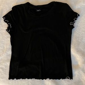 Black shirt with white trim